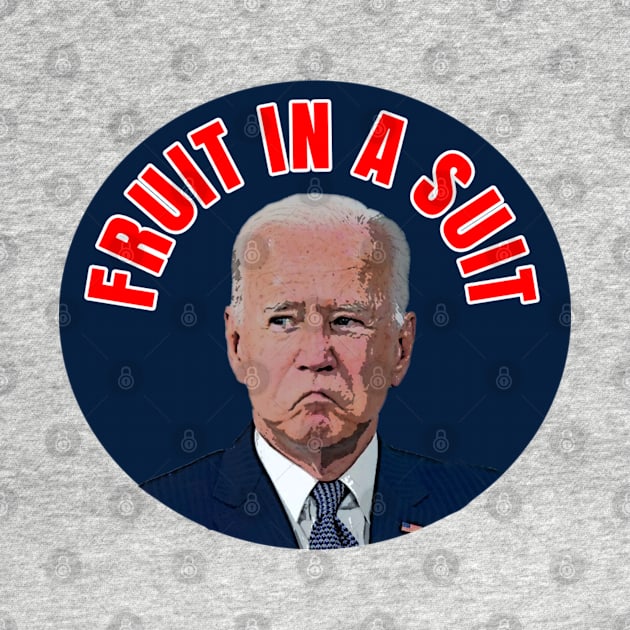 Joe Biden FRUIT IN A SUIT Cartoon by Roly Poly Roundabout